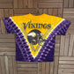 Minnesota Vikings Graphic Tee | Size Medium | Vintage 2000s NFL Football Tie Dye T-Shirt |