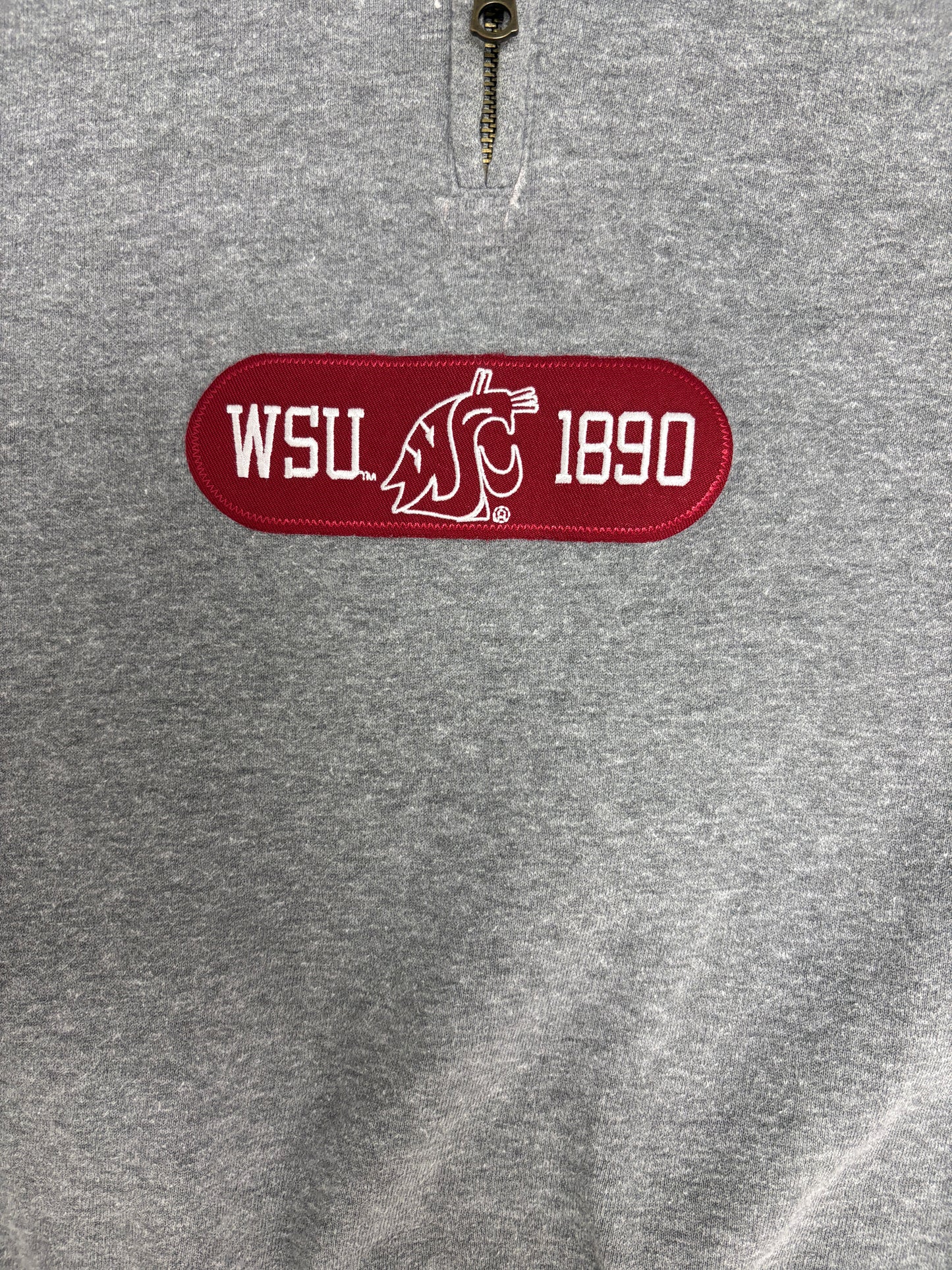 Washington State Cougars Graphic Quarter Zip | Size Small | Vintage 2000s College Grey Sweater |
