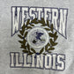 Western Illinois Leathernecks Graphic Crewneck | Size Large | Vintage 1990s College Grey Sweater |