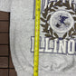 Western Illinois Leathernecks Graphic Crewneck | Size Large | Vintage 1990s College Grey Sweater |