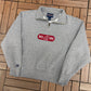 Washington State Cougars Graphic Quarter Zip | Size Small | Vintage 2000s College Grey Sweater |