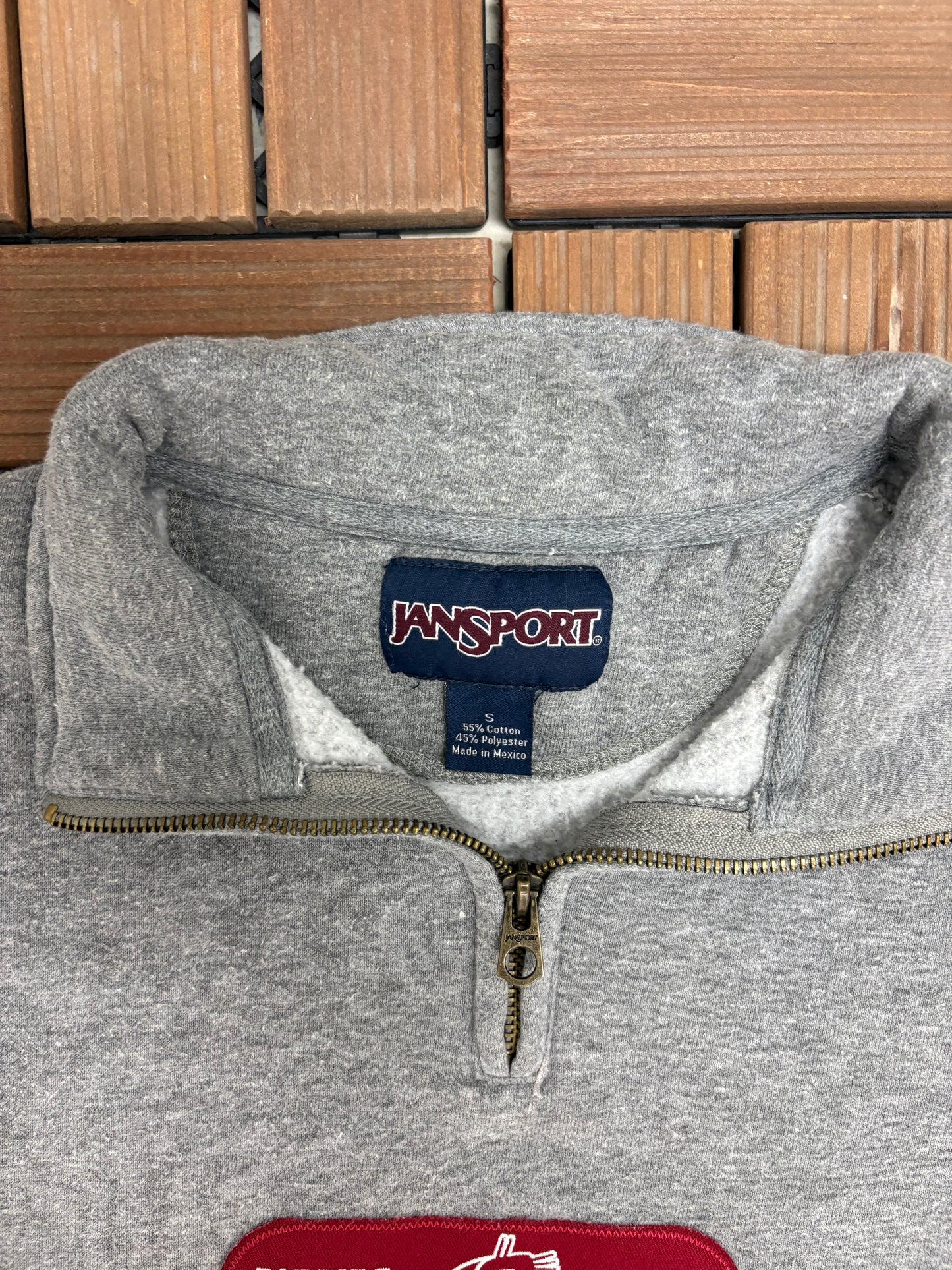Washington State Cougars Graphic Quarter Zip | Size Small | Vintage 2000s College Grey Sweater |