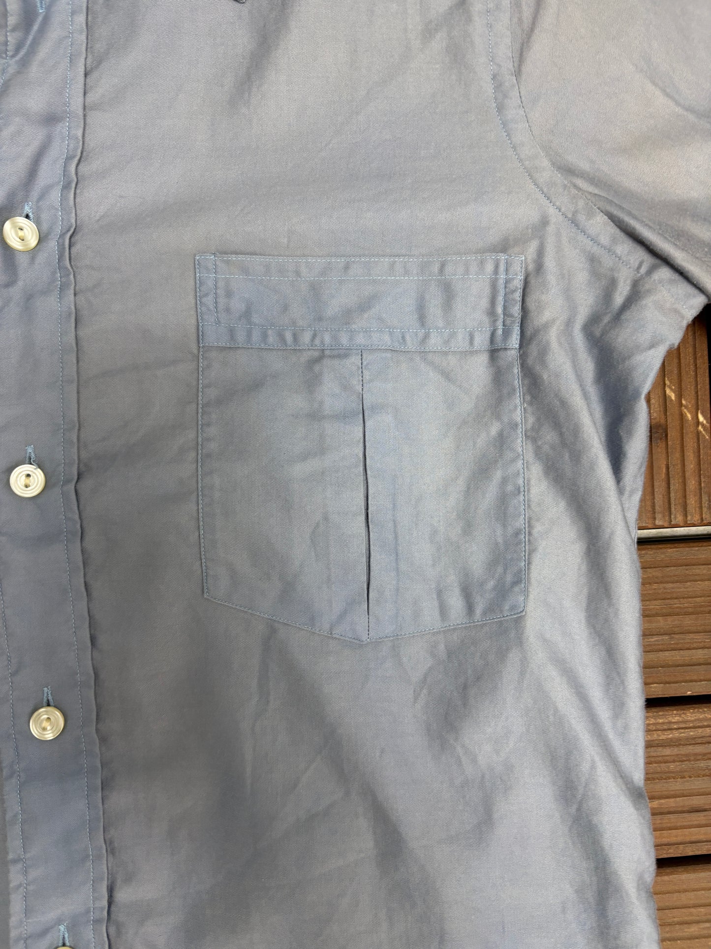 Yves Saint Laurent Button Down Shirt | Size Medium | Vintage 1990s Blue Button Down Collared Shirt |