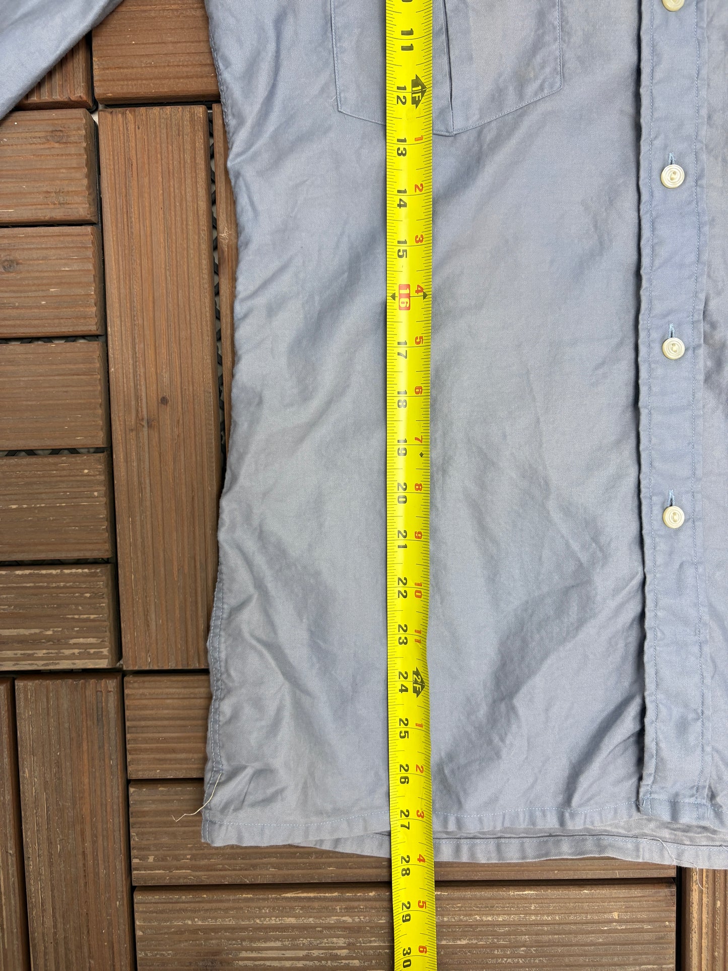 Yves Saint Laurent Button Down Shirt | Size Medium | Vintage 1990s Blue Button Down Collared Shirt |