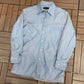 Yves Saint Laurent Button Down Shirt | Size Medium | Vintage 1990s Blue Button Down Collared Shirt |