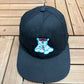 Coca-Cola Polar Bear Embroidered Graphic Hat | Snap Back | Vintage 1990s Promotional Black Cap |