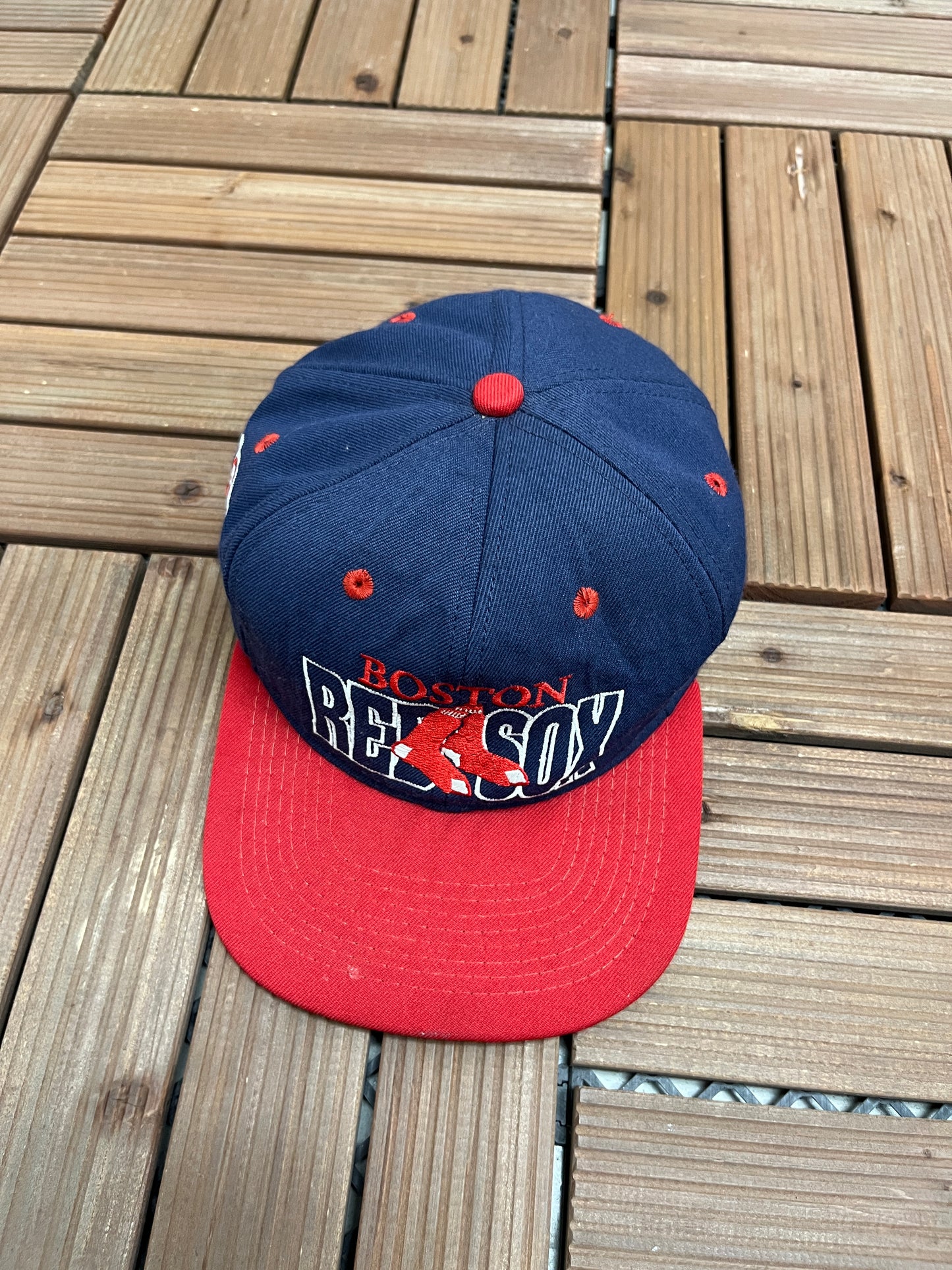 Boston Red Sox Embroidered Hat | Snap Back | Vintage 1990s MLB Baseball Blue Baseball Cap |