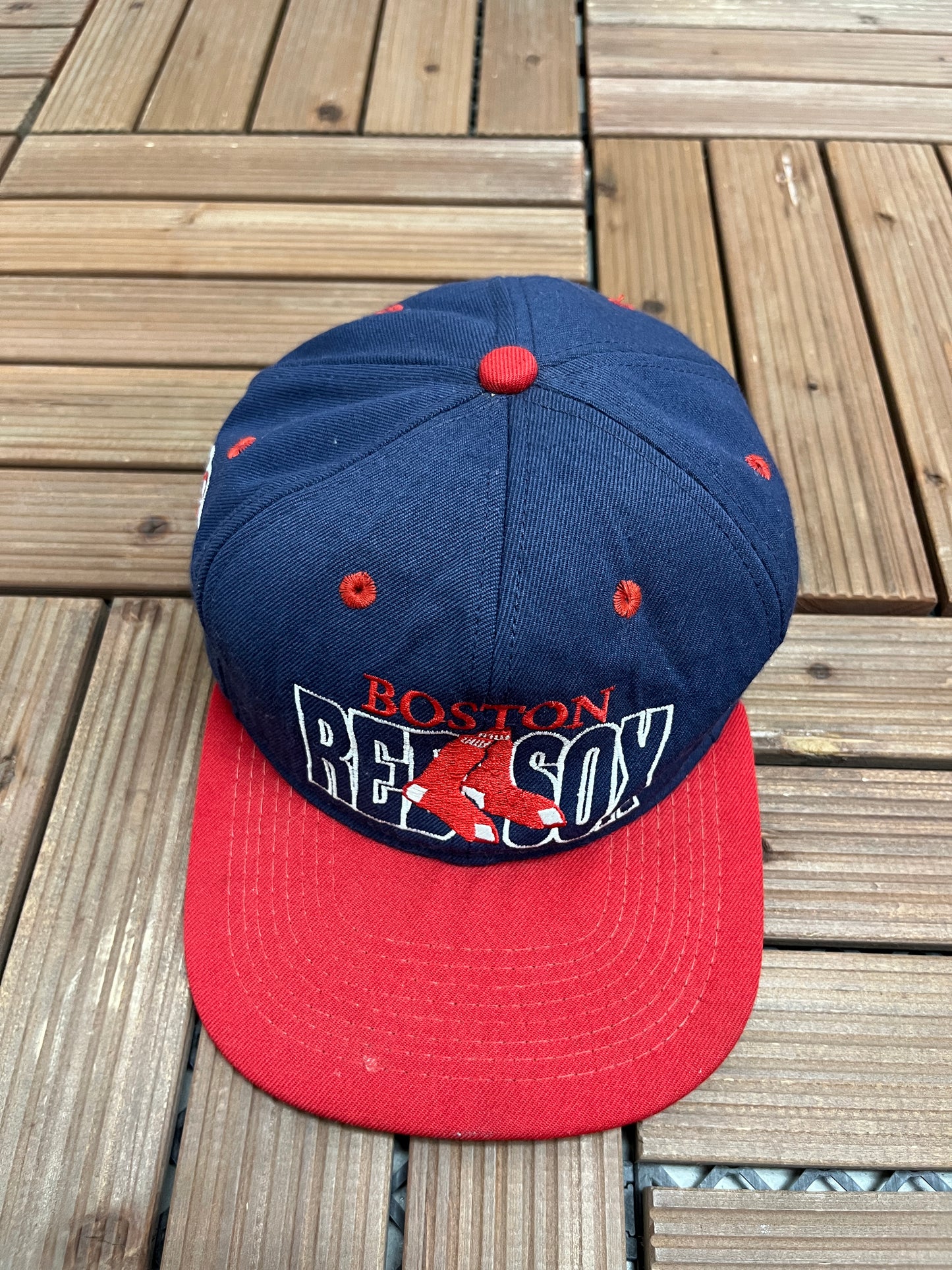 Boston Red Sox Embroidered Hat | Snap Back | Vintage 1990s MLB Baseball Blue Baseball Cap |