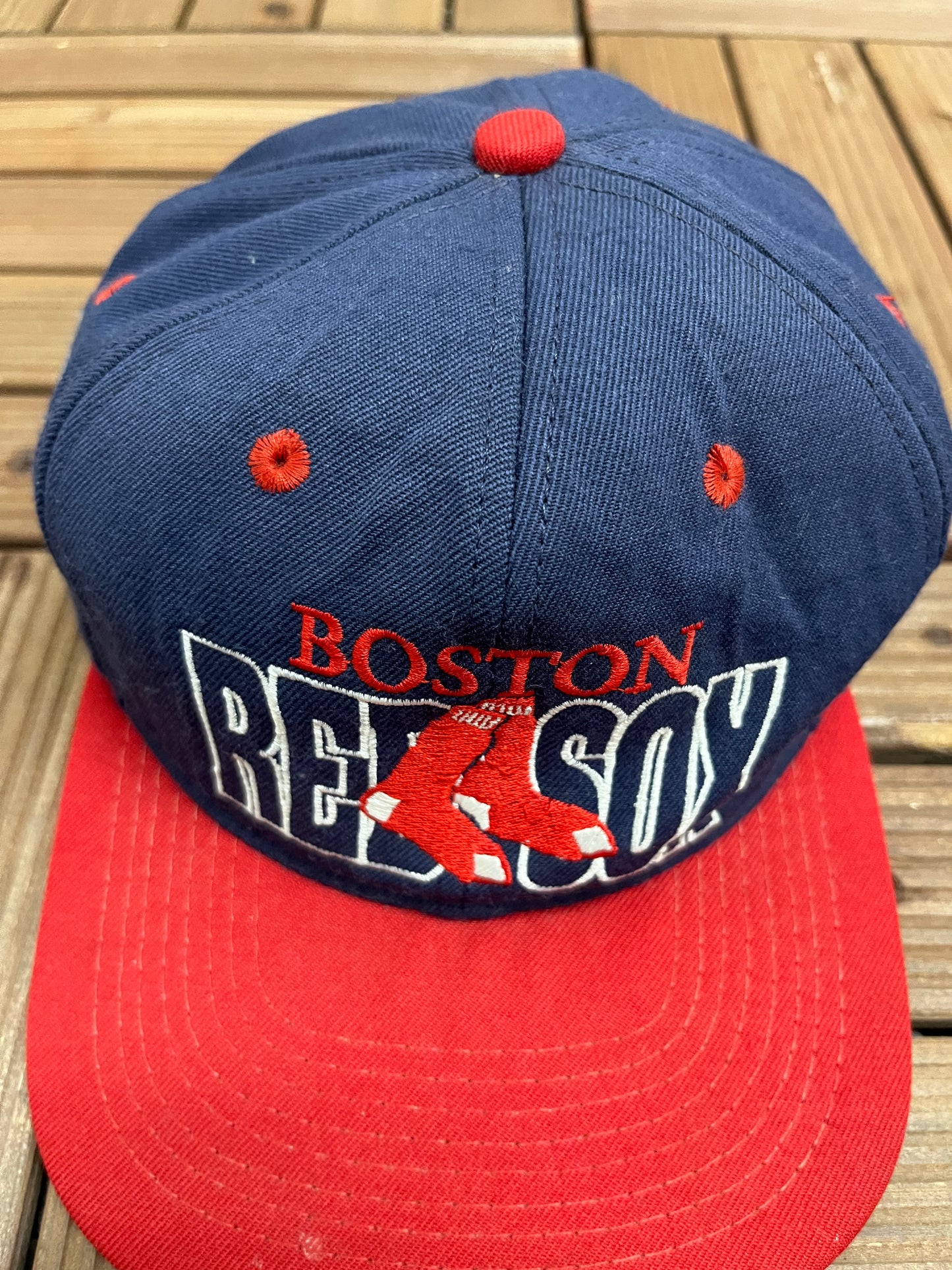 Boston Red Sox Embroidered Hat | Snap Back | Vintage 1990s MLB Baseball Blue Baseball Cap |