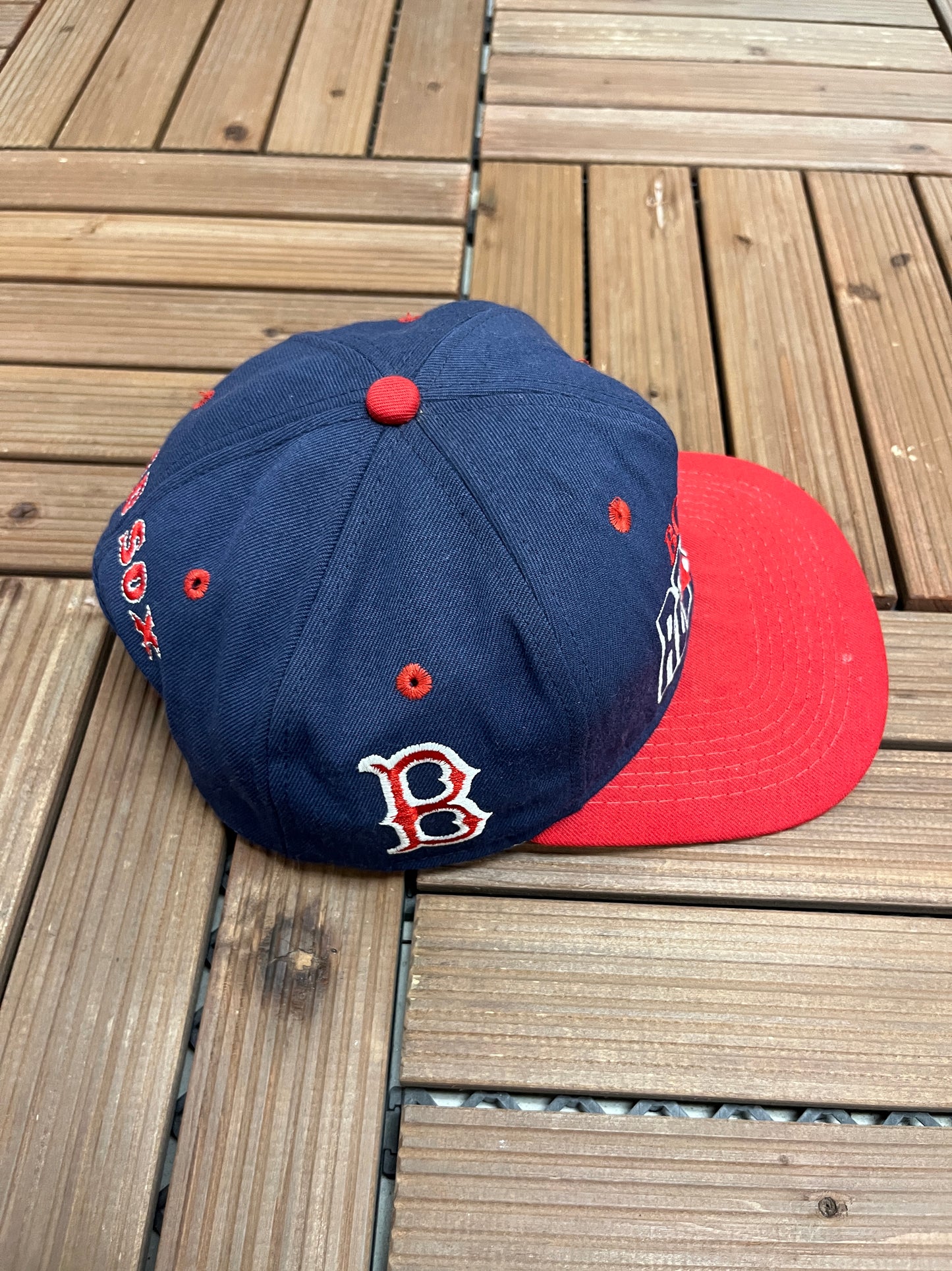 Boston Red Sox Embroidered Hat | Snap Back | Vintage 1990s MLB Baseball Blue Baseball Cap |