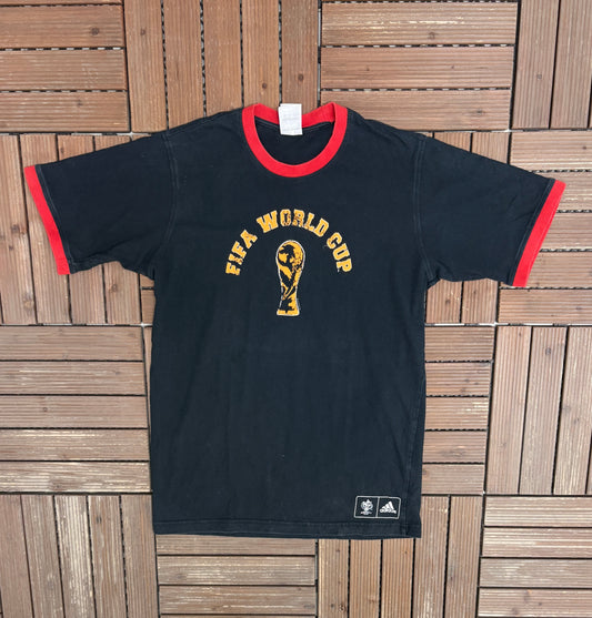 Germany World Cup '06 Graphic Tee | Size Small | Vintage 2000s Football Soccer Black T-Shirt |