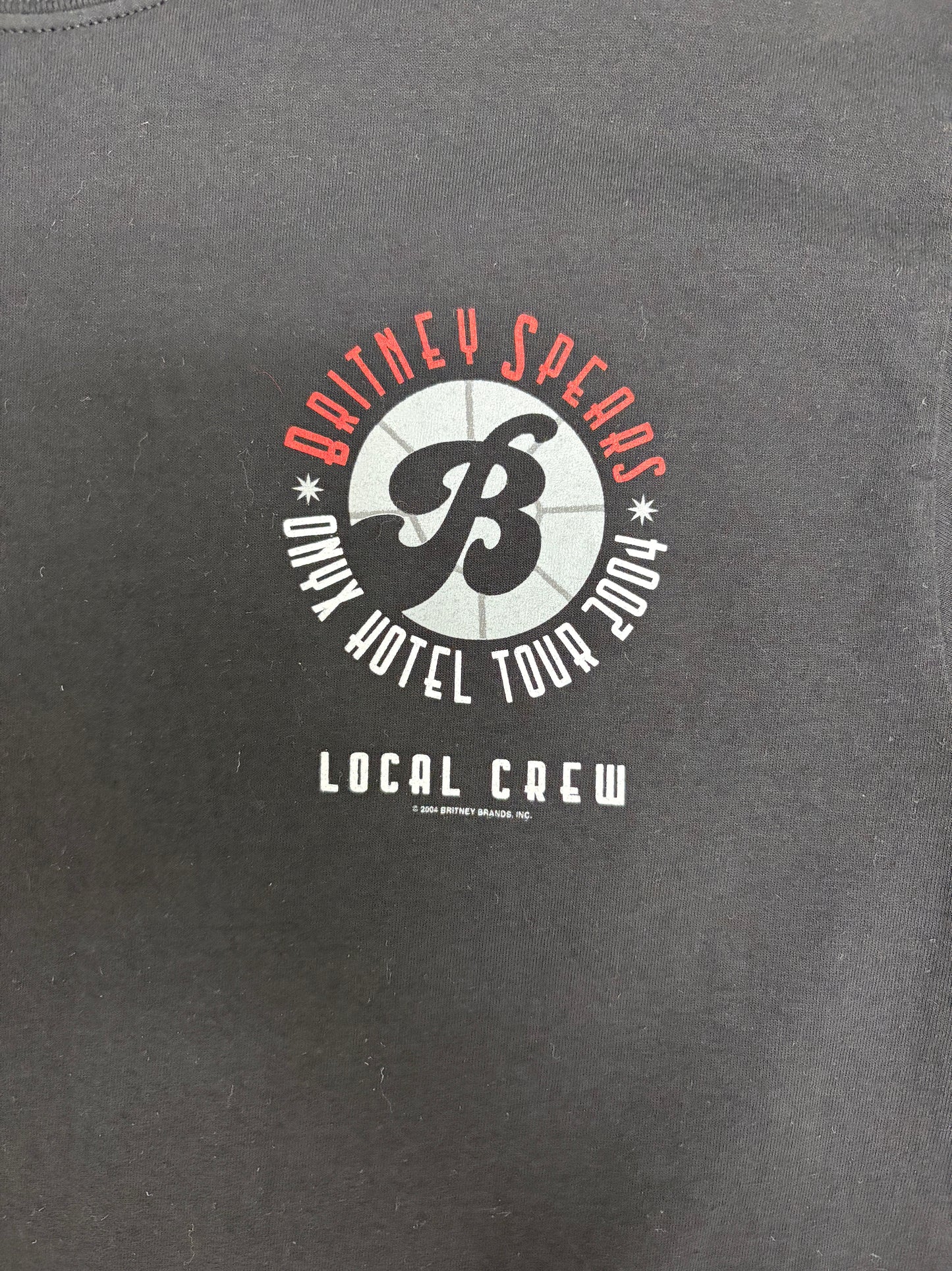 Britney Spears Onyx Hotel Tour 2004 Local Crew Graphic Tee | Size Large | Vintage 2000s Music Black T-Shirt |