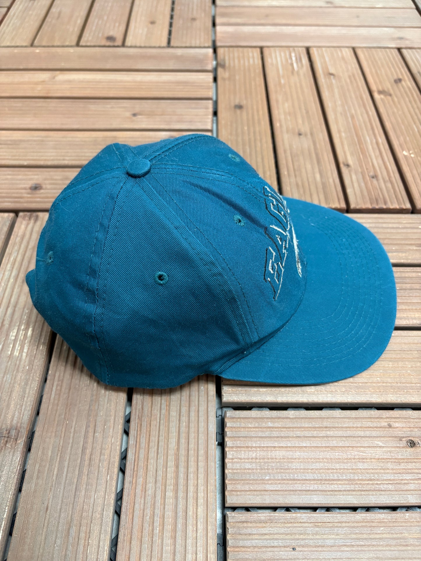 Philadelphia Eagles Stitched Graphic Hat | Snap Back | Vintage 1990s NFL Football Green Cap |