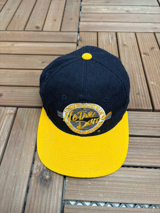 Notre Dame Fighting Irish Graphic Hat | Size 7 | Vintage 1990s College Sports Blue Cap |