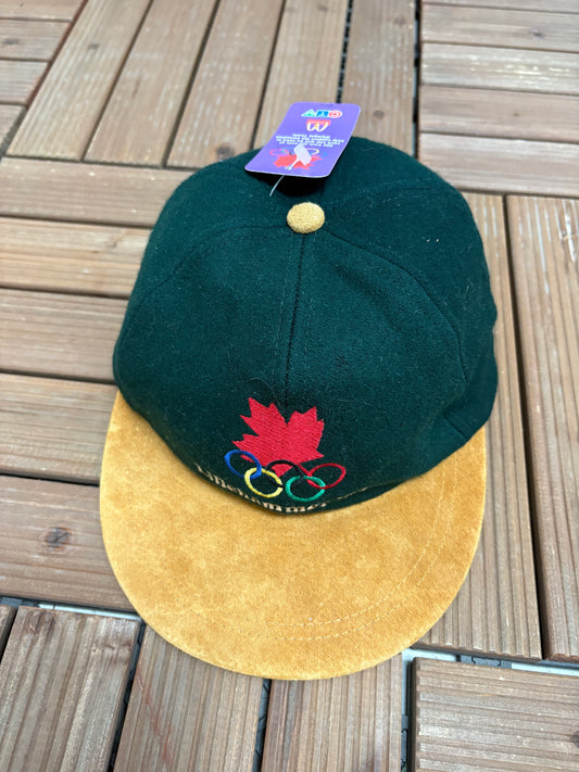 Team Canada Lillehammer '94 Olympics Embroidered Hat | Metal Clasp | Vintage 1990s Green Cap |