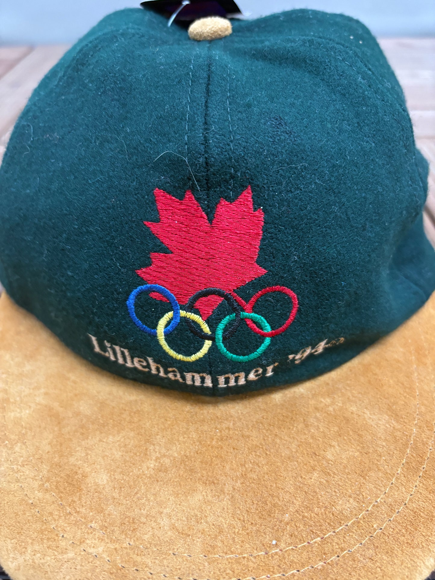 Team Canada Lillehammer '94 Olympics Embroidered Hat | Metal Clasp | Vintage 1990s Green Cap |