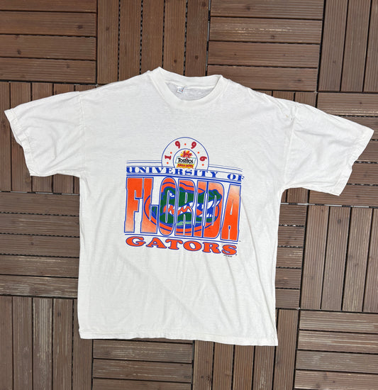 Florida Gators Fiesta Bowl 1996 Graphic Tee | Size X-Large | Vintage 1990s College White T-Shirt |