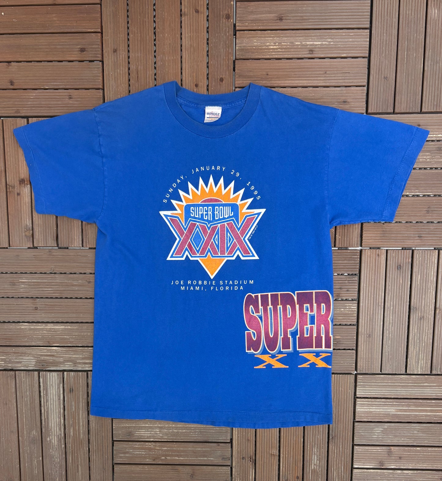 Super Bowl XXIX Graphic Tee | Size X-Large | Vintage 1990s NFL Football Blue T-Shirt |