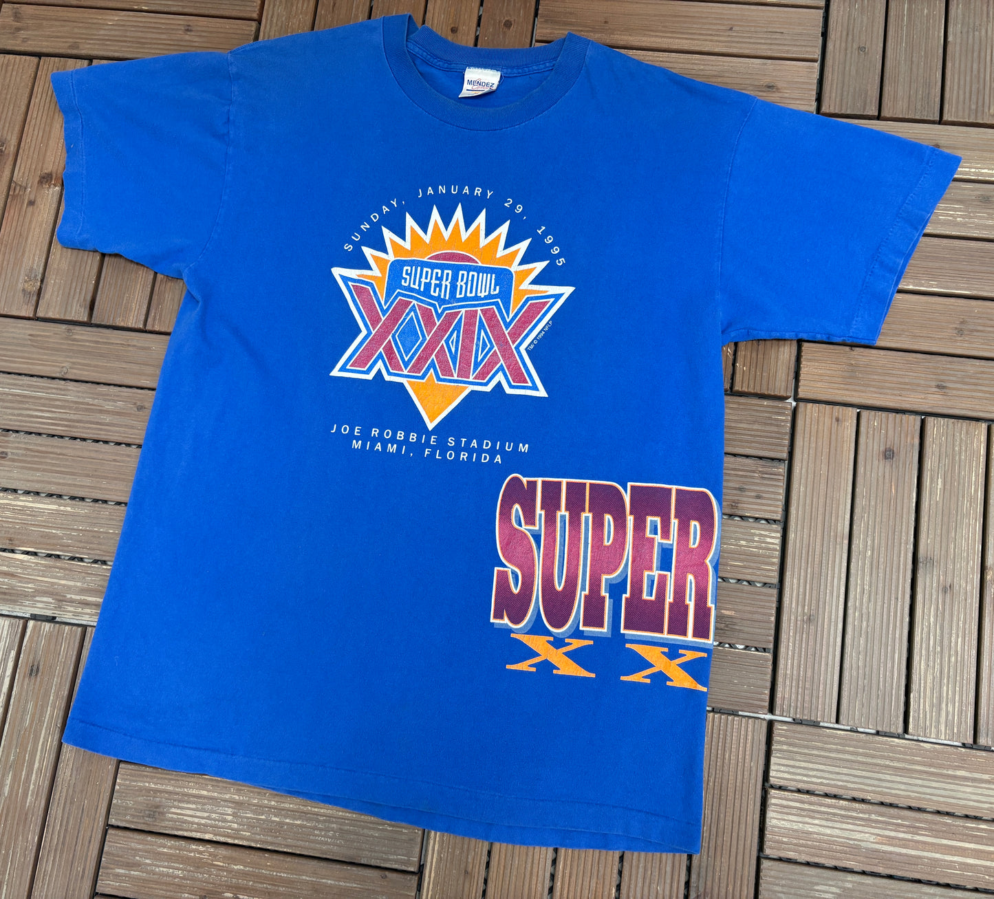 Super Bowl XXIX Graphic Tee | Size X-Large | Vintage 1990s NFL Football Blue T-Shirt |