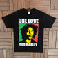 Bob Marley One Love Graphic Tee | Size Medium | Vintage 2000s Reggae Music Black T-Shirt |