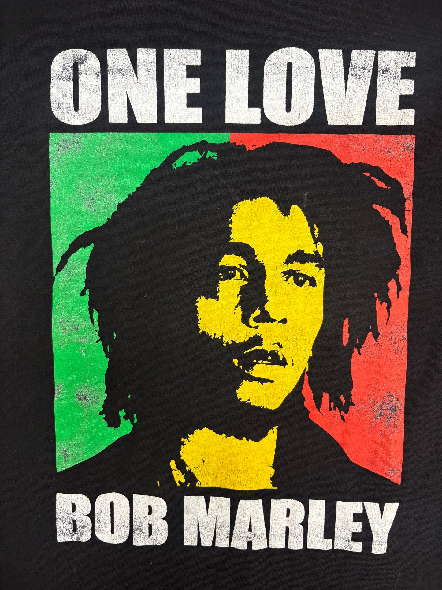 Bob Marley One Love Graphic Tee | Size Medium | Vintage 2000s Reggae Music Black T-Shirt |