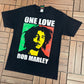 Bob Marley One Love Graphic Tee | Size Medium | Vintage 2000s Reggae Music Black T-Shirt |