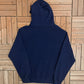 Brock University Embroidered Graphic Hoodie | Size Small | Vintage 2000s Russell College Blue Sweatshirt |
