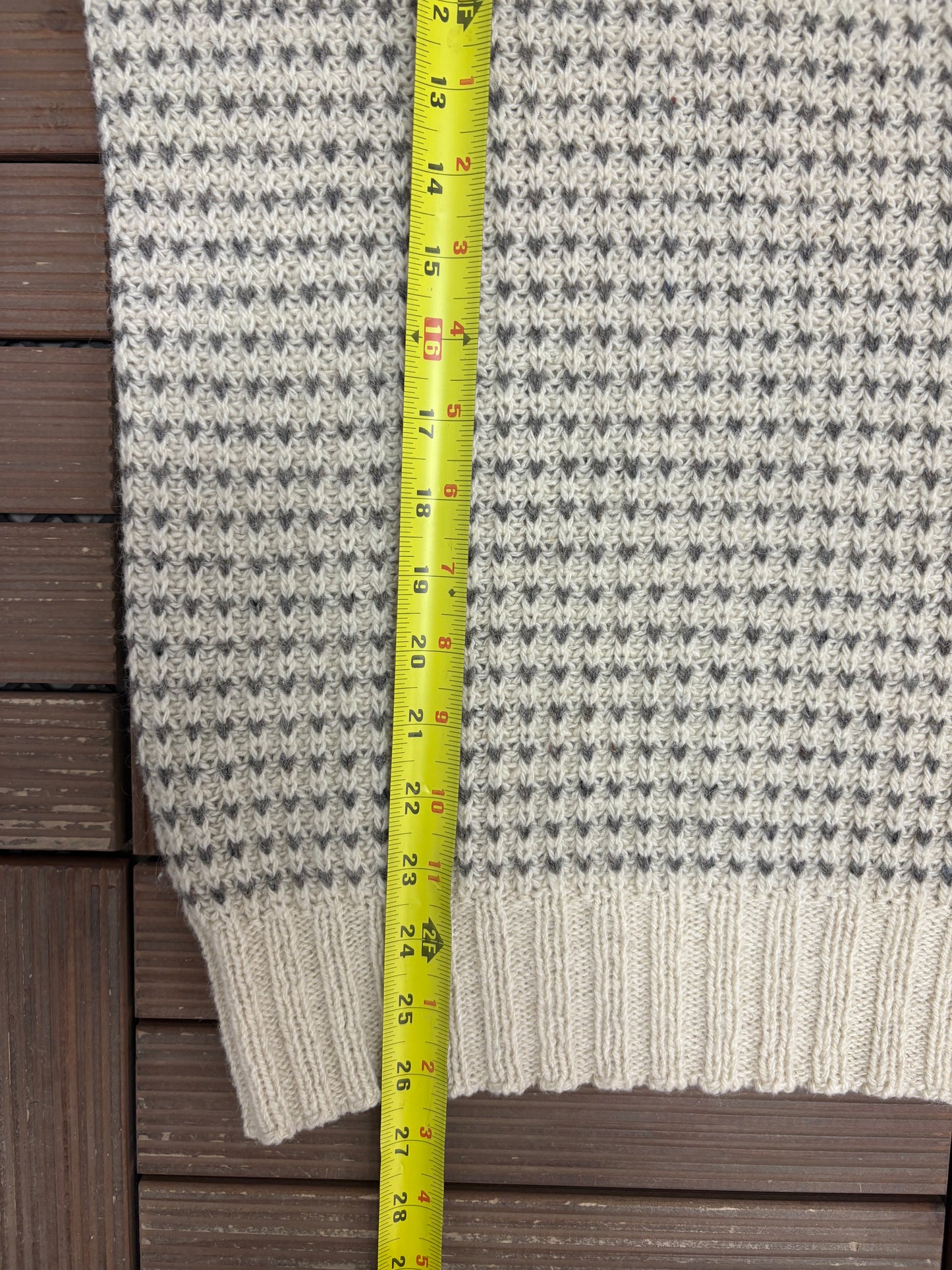 Woolrich Dotted Striped Knit Sweater | Size X-Large | Vintage 1990s Wool White Sweatshirt |