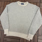 Woolrich Dotted Striped Knit Sweater | Size X-Large | Vintage 1990s Wool White Sweatshirt |