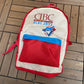 CIBC Bank Of The Toronto Blue Jays Graphic Backpack | Vintage 1980s MLB Baseball White Knapsack |