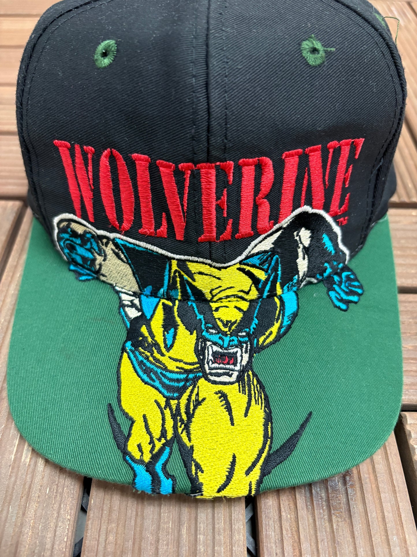 X-Men Wolverine Graphic Hat | Snap Back | Vintage 1990s Marvel Comic Black Cap |
