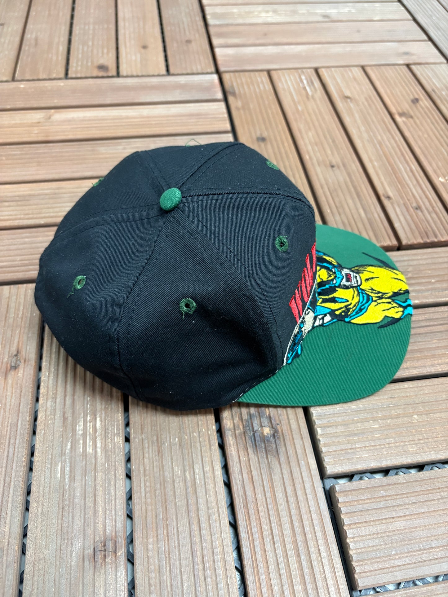 X-Men Wolverine Graphic Hat | Snap Back | Vintage 1990s Marvel Comic Black Cap |