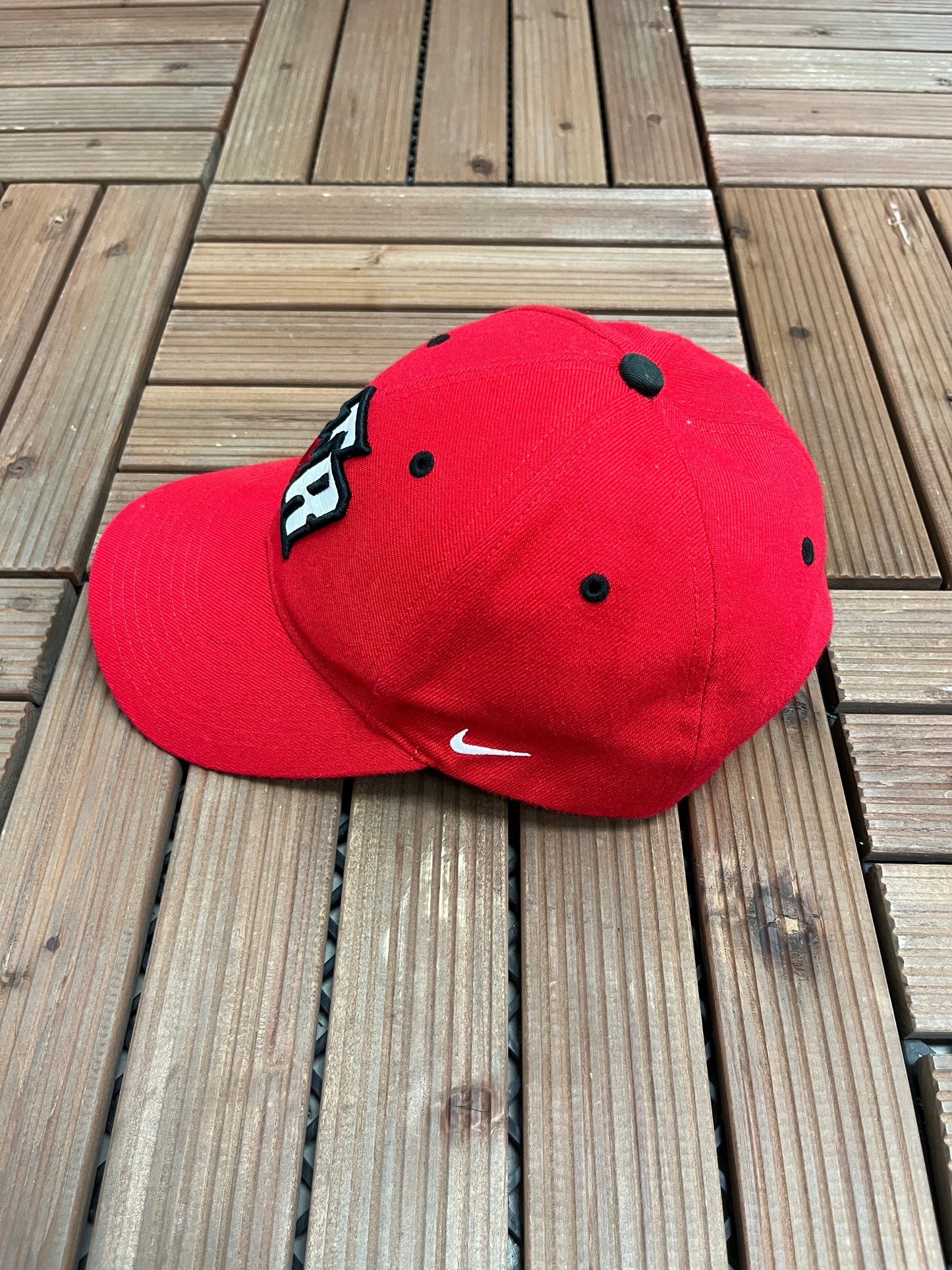 Toronto Raptors Nike Embroidered Graphic Hat | Strap Back | Vintage 2000s NBA Basketball Red Cap |