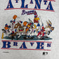 Atlanta Braves Looney Tunes Graphic Tee | Size Large | Vintage 1990s MLB Baseball Grey T-Shirt |
