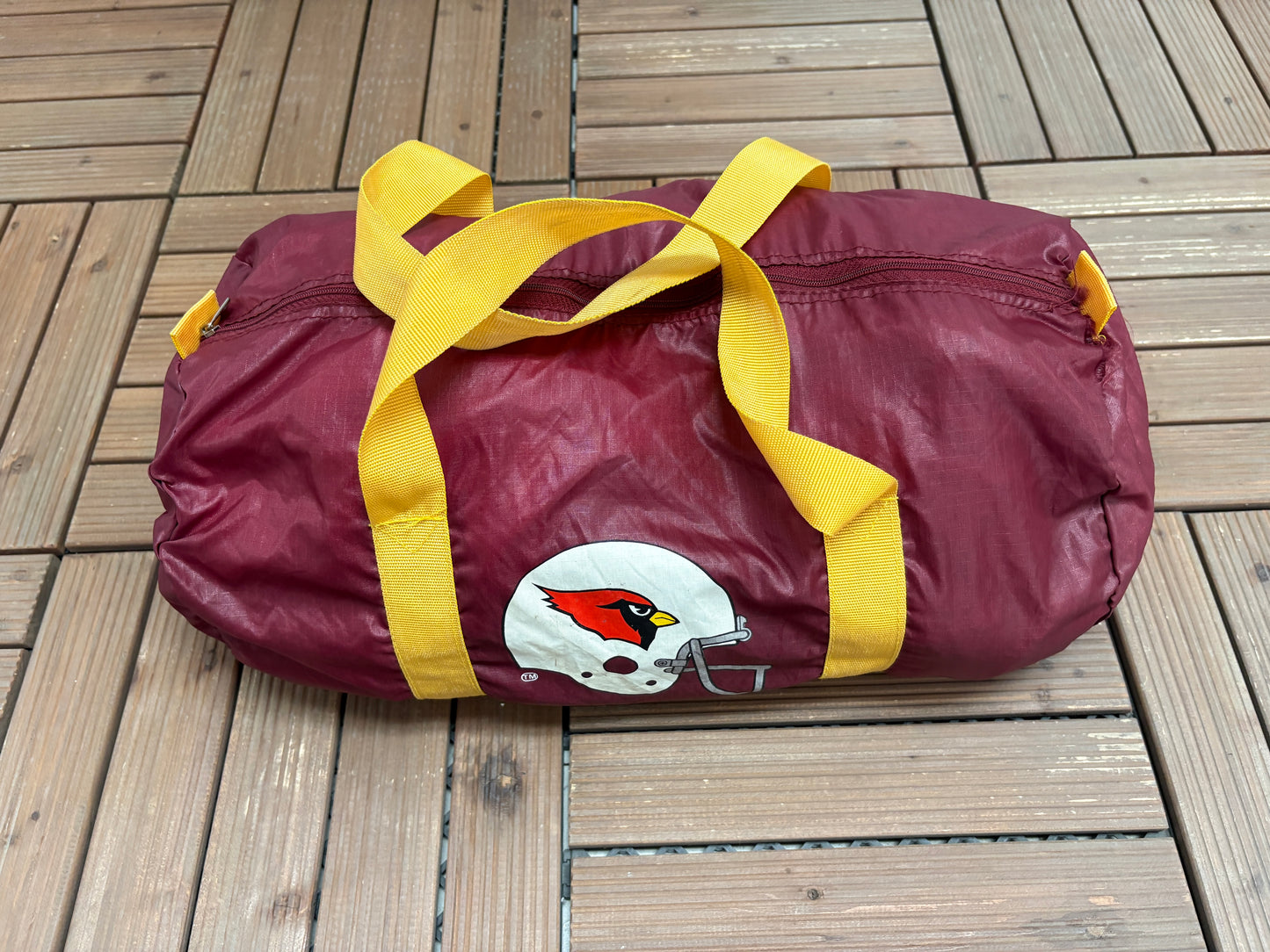 Arizona Cardinals Graphic Duffel Bag | One Size | Vintage 1990s NFL Football Red Bag |