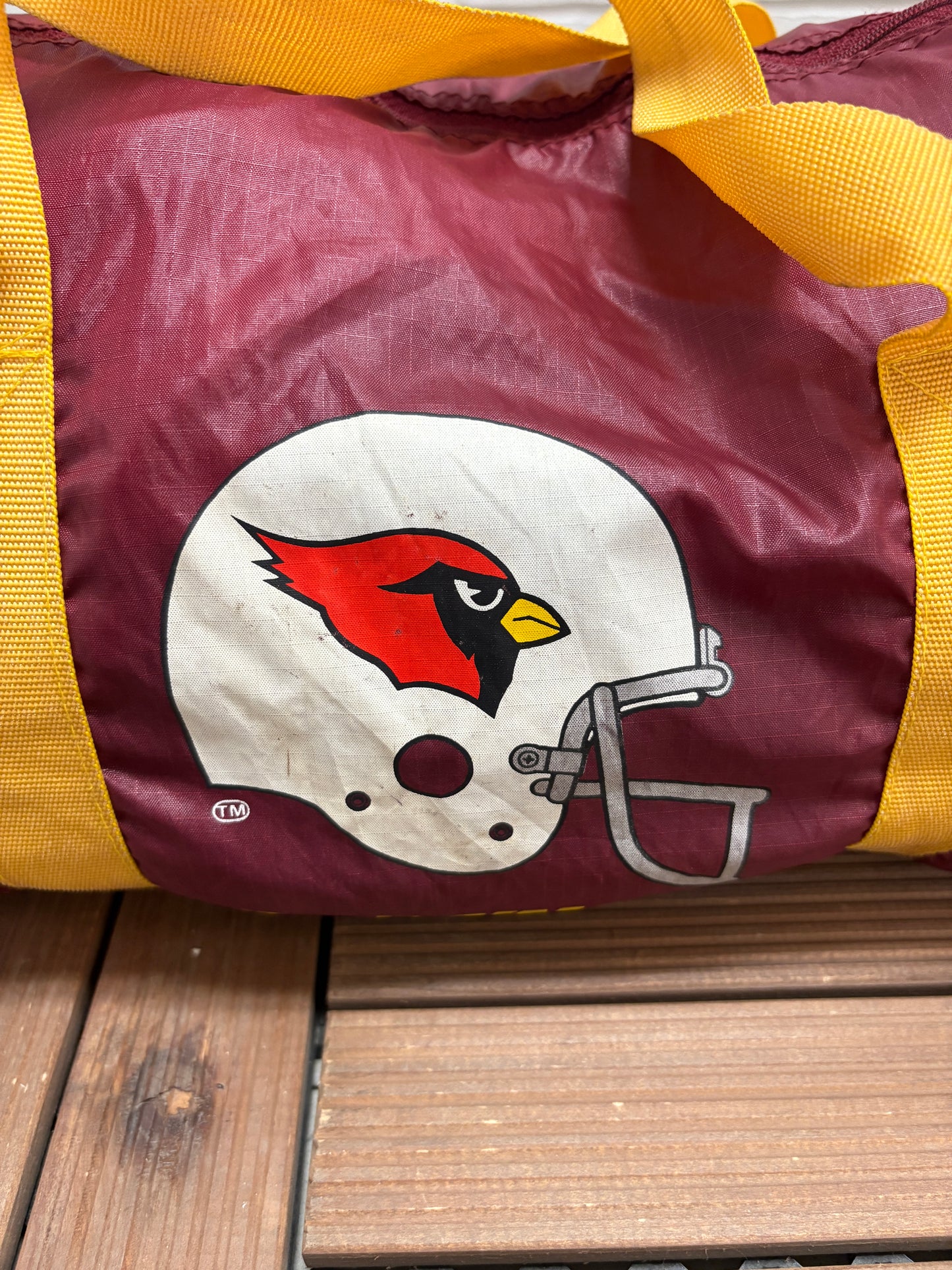 Arizona Cardinals Graphic Duffel Bag | One Size | Vintage 1990s NFL Football Red Bag |