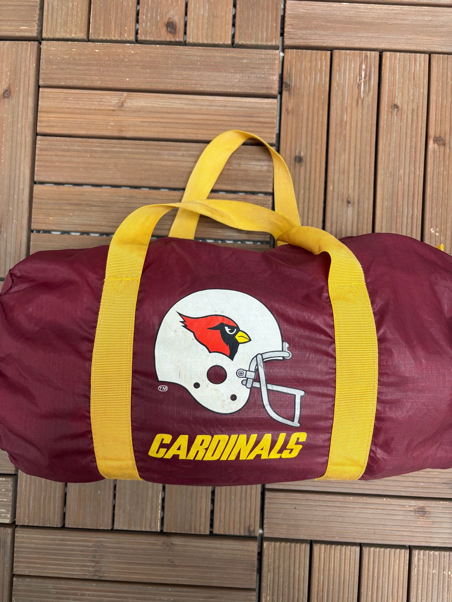 Arizona Cardinals Graphic Duffel Bag | One Size | Vintage 1990s NFL Football Red Bag |