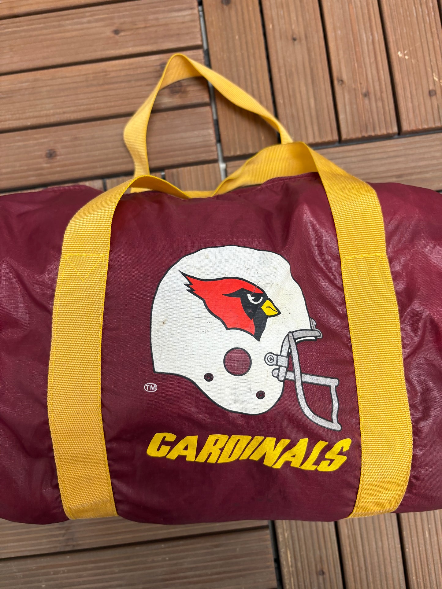 Arizona Cardinals Graphic Duffel Bag | One Size | Vintage 1990s NFL Football Red Bag |