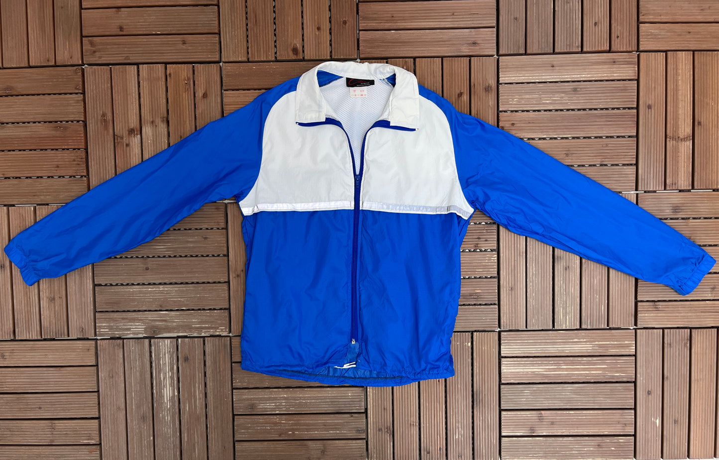 Jackson Track Graphic Windbreaker Jacket | Size Medium | Vintage 1990s Blue Windbreaker |