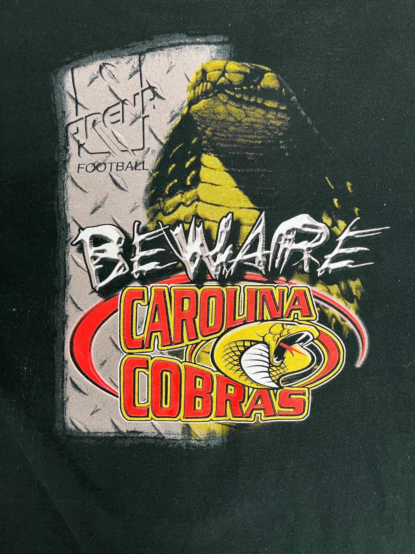 Carolina Cobras Arena Football League Graphic Tee | Size Large | Vintage 2000s AFL Football Black T-Shirt |