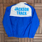 Jackson Track Graphic Windbreaker Jacket | Size Medium | Vintage 1990s Blue Windbreaker |