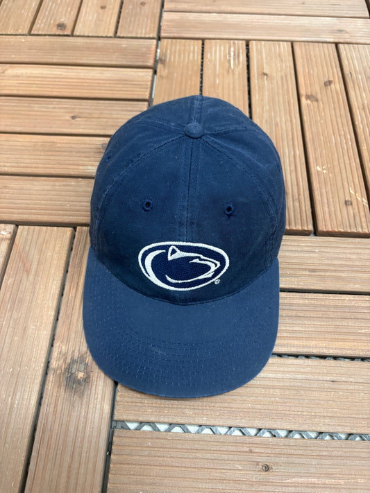 Penn State Nittany Lions Graphic Hat | Strap Back | Vintage 1990s Sports Specialties College Blue Cap |