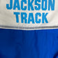 Jackson Track Graphic Windbreaker Jacket | Size Medium | Vintage 1990s Blue Windbreaker |