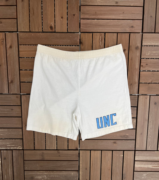 North Carolina Tar Heels Sweat Shorts | Size Medium | Vintage 1990s College Sports White Shorts |