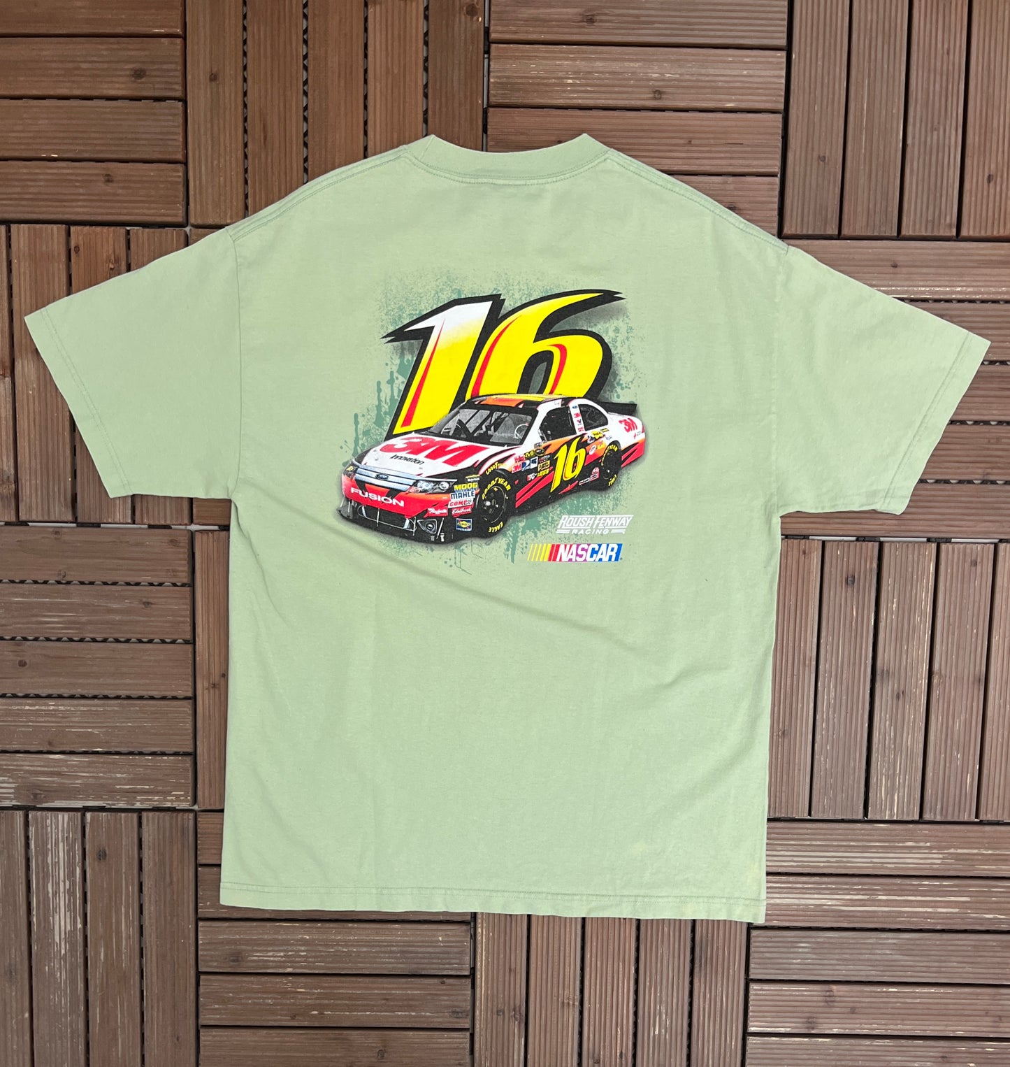 Greg Biffle NASCAR Racing Graphic Tee | Size X-Large | Vintage 2000s NASCAR Racing Green T-Shirt |