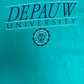 Depauw University Graphic Tee | Size X-Large | Vintage 1990s College Teal T-Shirt |