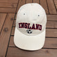 England Soccer Graphic Hat | Metal Clasp | Vintage 1990s World Cup Football White Cap |
