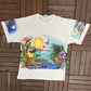 Caribbean Soul Day To Night Graphic Tee | One Size | Vintage 1990s Scenic White T-Shirt |