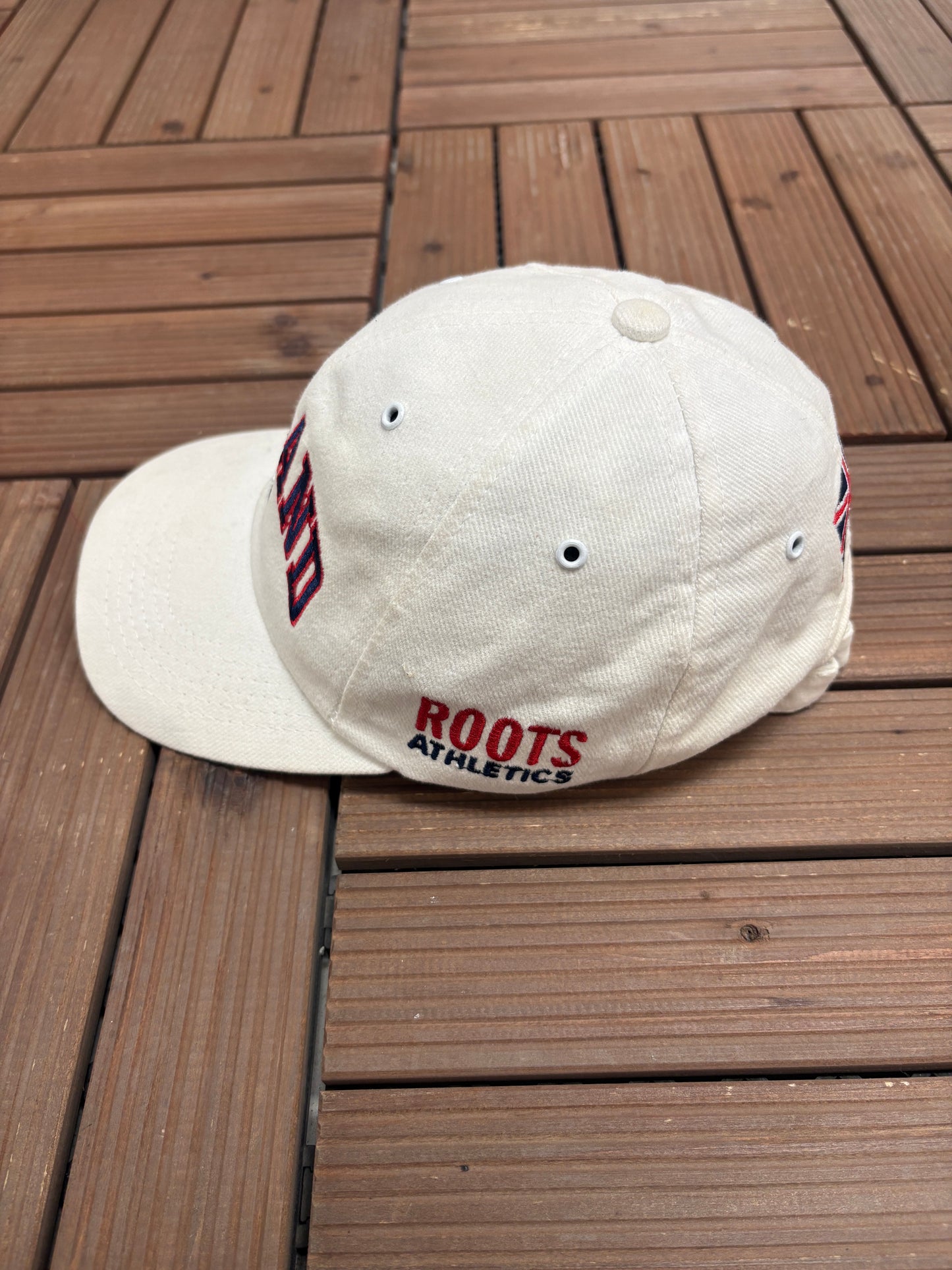 England Soccer Graphic Hat | Metal Clasp | Vintage 1990s World Cup Football White Cap |