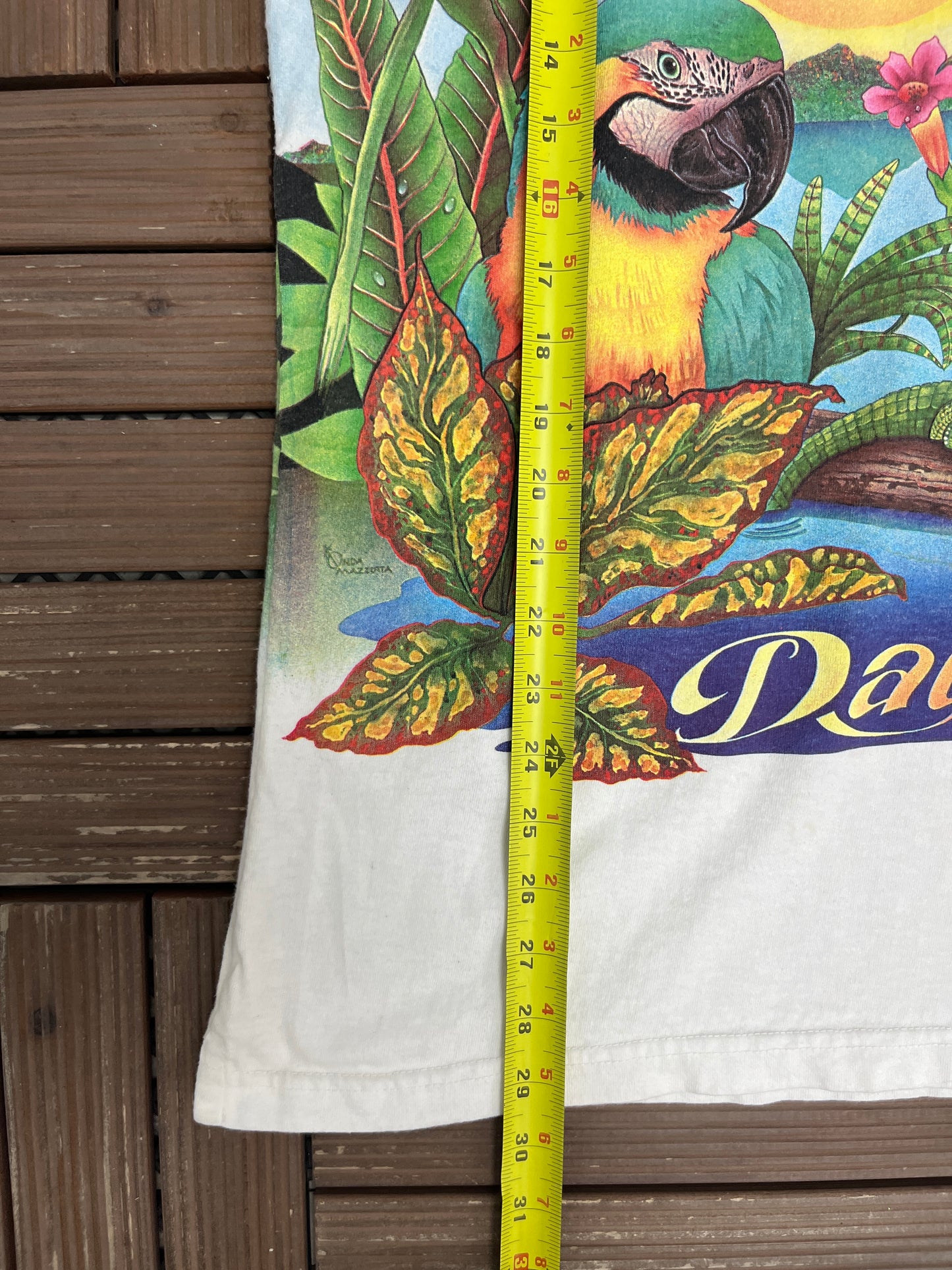 Caribbean Soul Day To Night Graphic Tee | One Size | Vintage 1990s Scenic White T-Shirt |